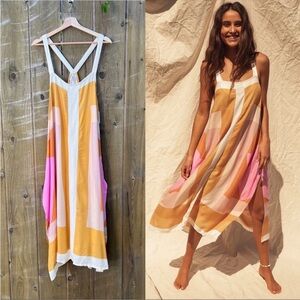 o’neill miranda multi geometric color block midi dress